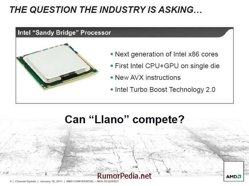 AMD Llano Benchmarks vs. Sandy Bridge