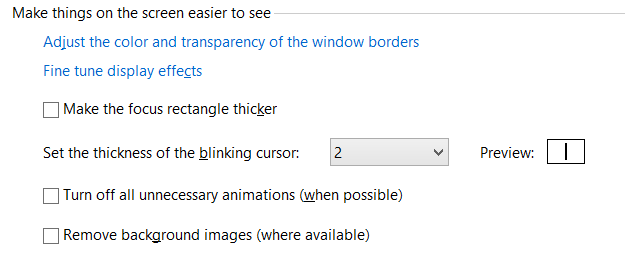 Windows 8 Tips: Increase The Blinking Cursor Thickness