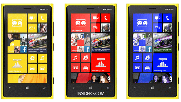 Yellow Lumia 920 With Red And Blue Tiles