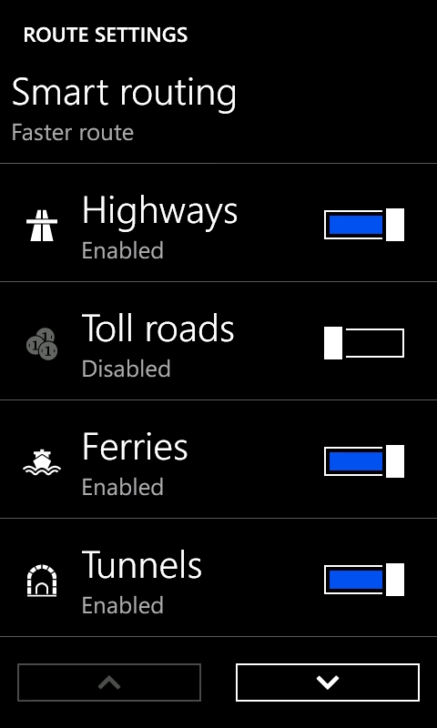 Nokia Drive Route Options